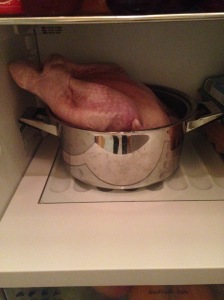 The turkey in the fridge. 